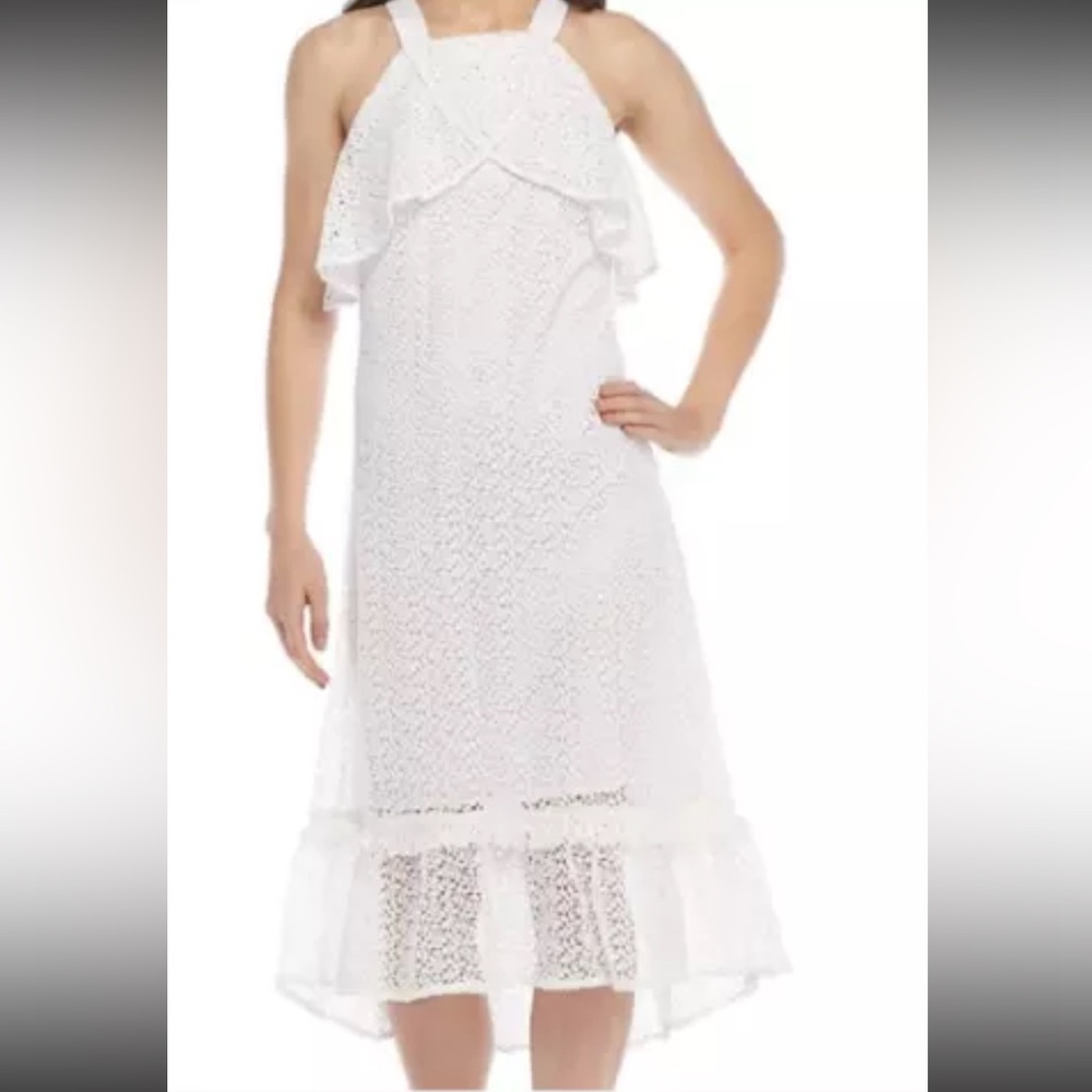 Kaari blue, desert Oasis halter lace dress